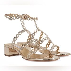 Aquazzura 35mm Infinity Chain sandals size 38 BNIB